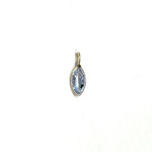 Marquise Cut Blue Sapphire in solid 14k Yellow Gold